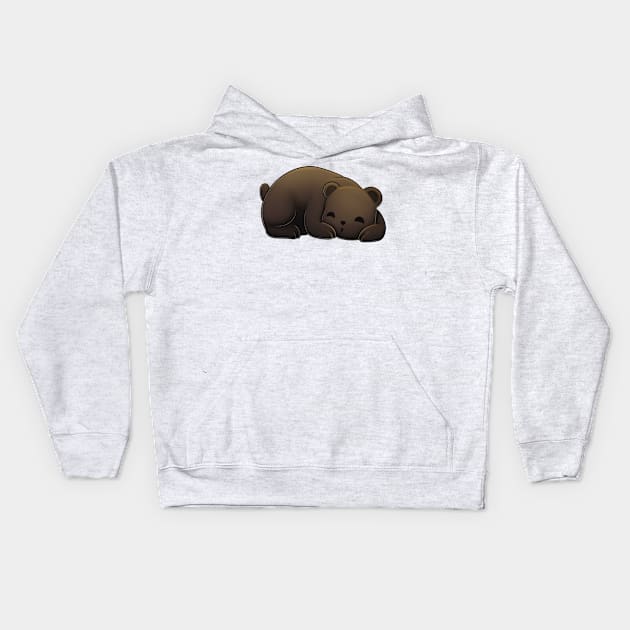 Cute Black Bear Kids Hoodie by TimeSkiff